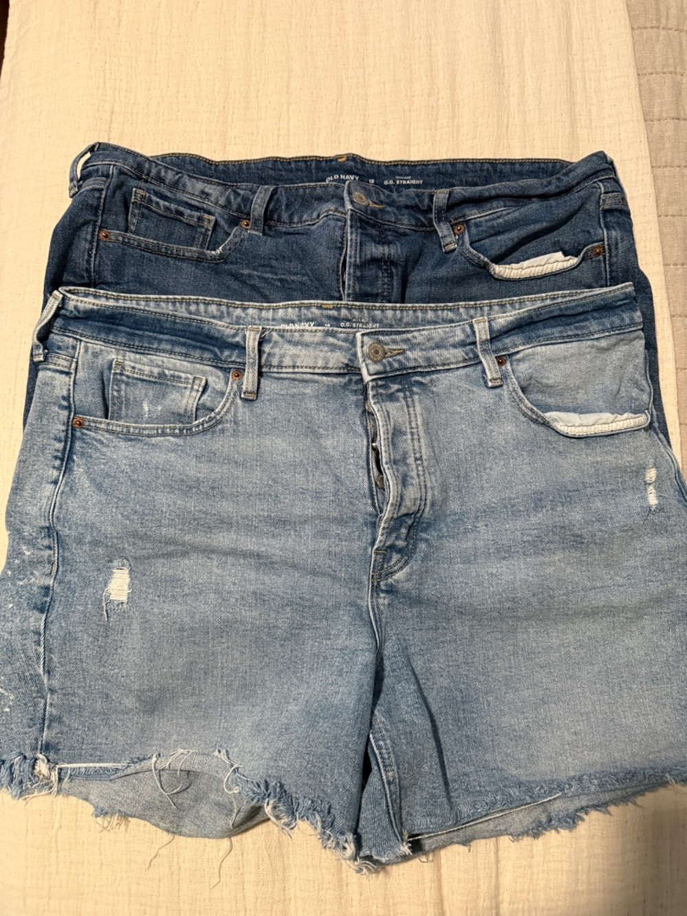 Old Navy Light Blue Denim Shorts with Button Fly